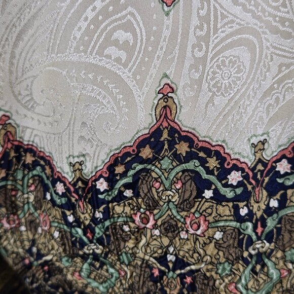 Adrianna Papell Size 4 Cream/Tan Patterned Jacket 100% Silk Button Front Closure - Picture 9 of 13